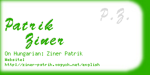 patrik ziner business card